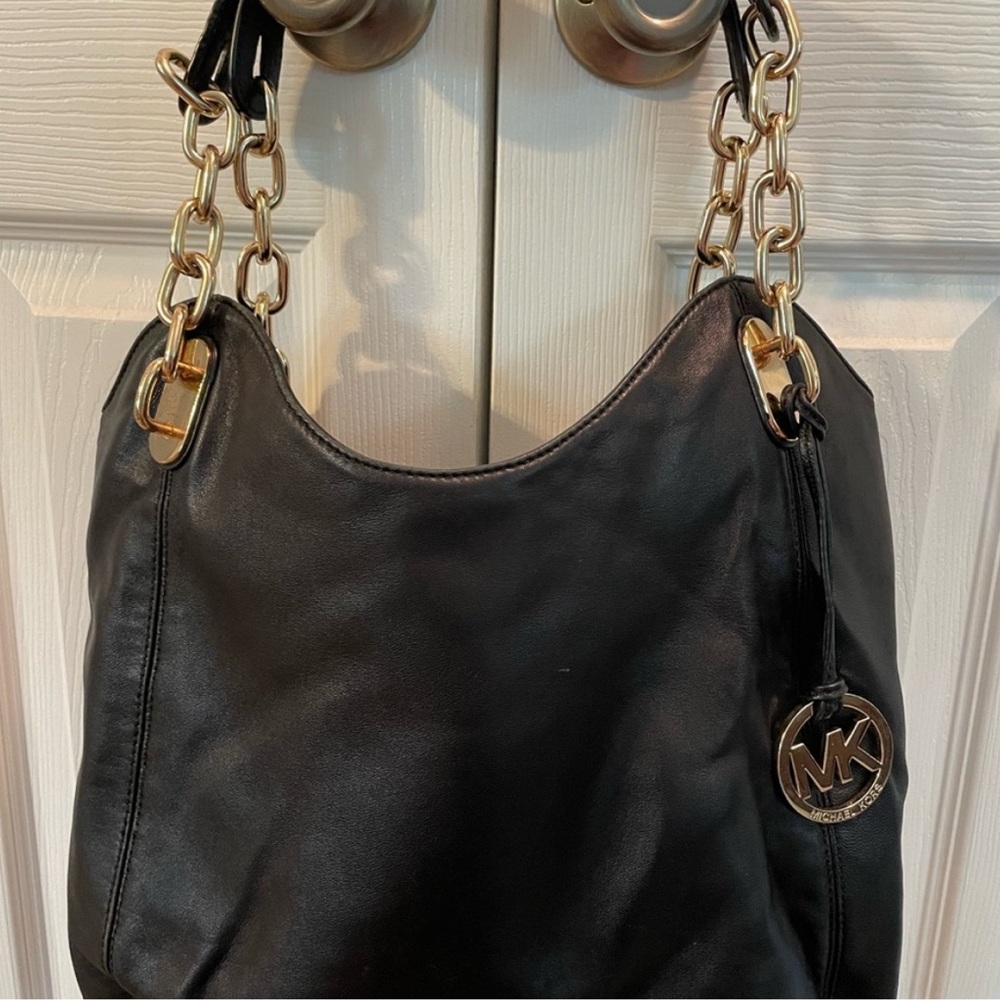 NEW MK ULTRA SMOOTH N SLEEK Black LEATHER wGold Accents